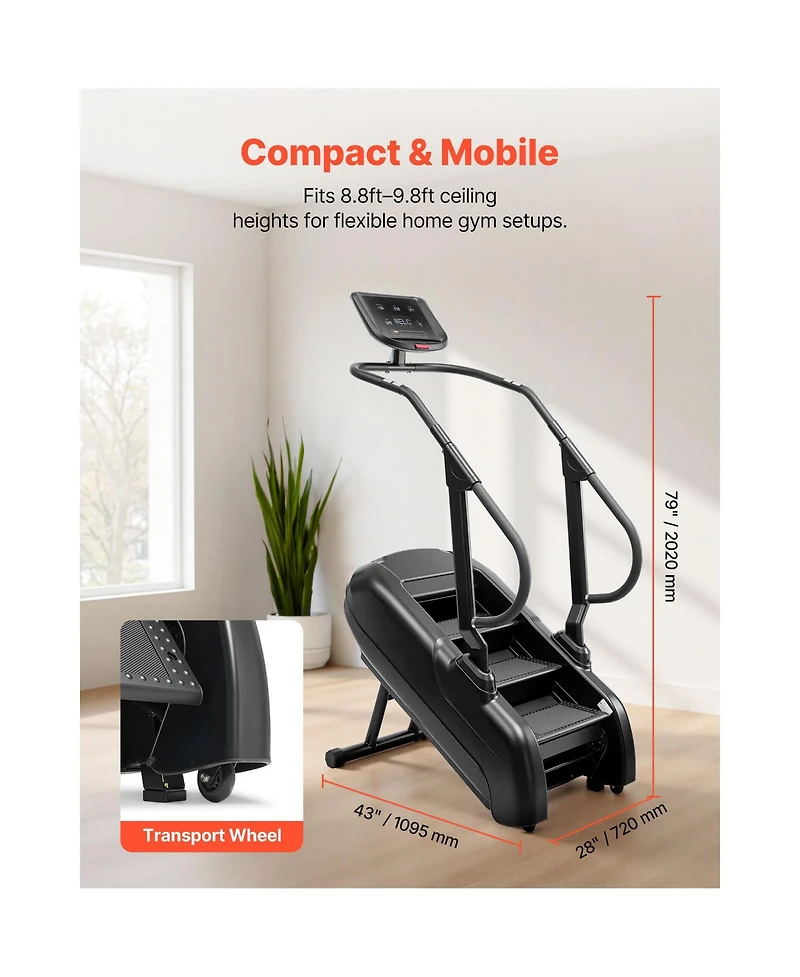 Sevorley Stair Stepper Climbing Machine with Led Screen, 15 Speed Levels, 330 lb Capacity