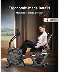 harison Hr-B51 Recumbent Exercise Bike 400 lbs Capacity - Magnetic Resistance, Easy Assembly, 2-in-1 Lcd Monitor with Bluetooth and Tablet Holder