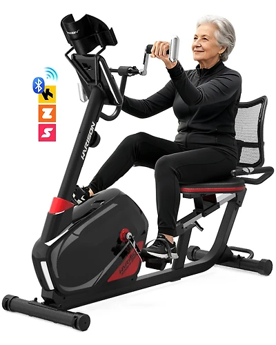 harison Hr-B8A Recumbent Exercise Bike 400 lb Capacity with Arm Exerciser, Magnetic 16-Level Resistance, 2-in-1 Lcd Monitor and Tablet Holder