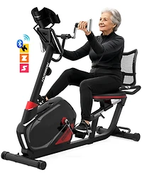 harison Hr-B8A Recumbent Exercise Bike 400 lb Capacity with Arm Exerciser, Magnetic 16-Level Resistance, 2-in-1 Lcd Monitor and Tablet Holder