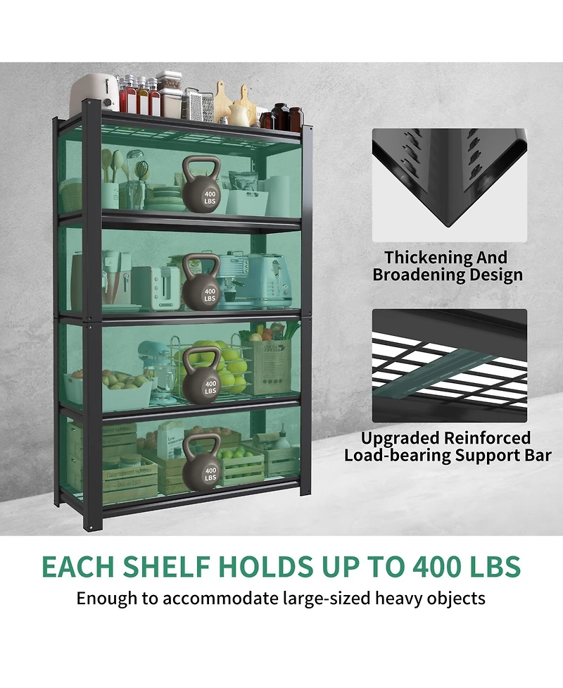 Boyel Living Heavy Duty Storage Rack 400lb Shelf Adjustable Steel