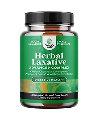 Nature's Craft Herbal Laxative Capsules with Probiotics, Senna Leaf, Psyllium and Aloe Vera, Gentle Constipation Relief for Men and Women, 60 Count