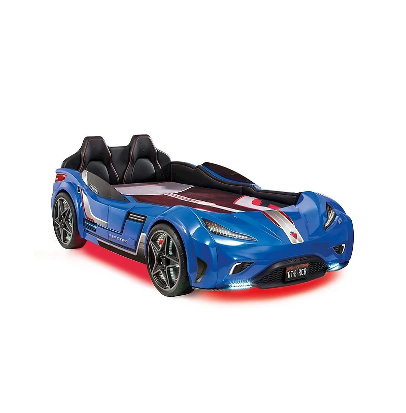Cilek Kids Room Cilek Gts Ev Twin-Size Race Car Bed, - Remote Control, Led Lights, Ev Sound Fx