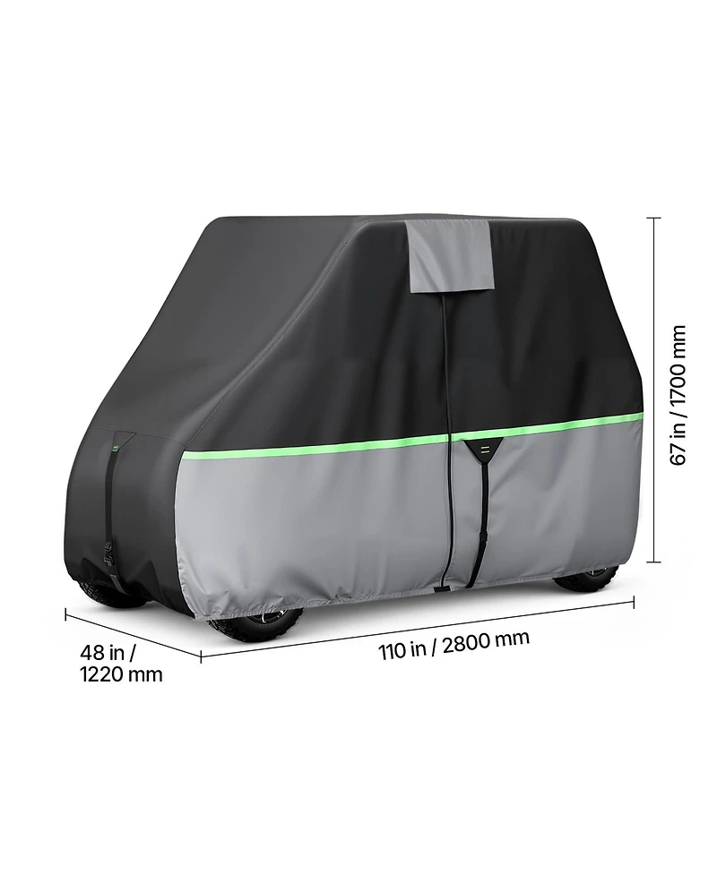 Sevorley Passenger Golf Cart Cover, 600D Oxford, Waterproof with 3 Zipper Doors