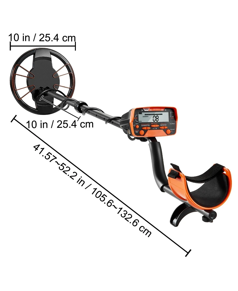 Sevorley Metal Detector for Adults and Kids, 10-Inch Waterproof Coil, 7 Modes, Lcd Display, Dsp Chip, Adjustable 41-52 in Aluminum Stem