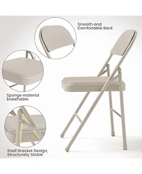 homfan Set of 4 Folding Chairs with Padded Cushions – Foldable Chair 350 lb Weight Limit, Portable