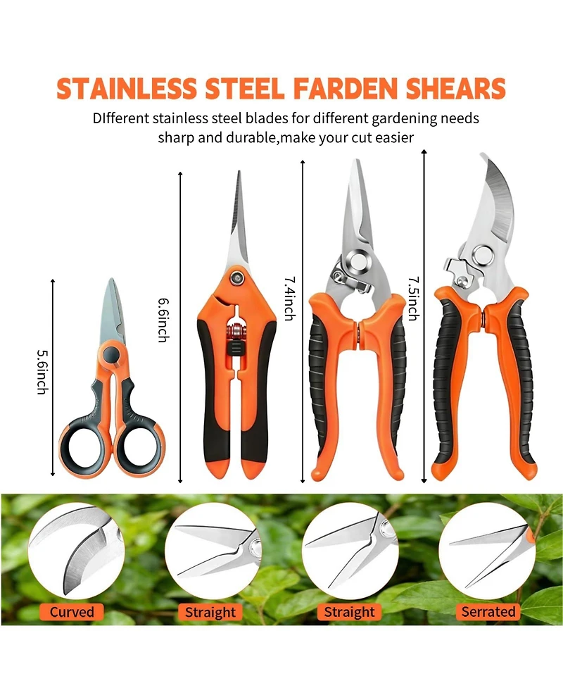 Xdovet Garden Pruning Shears Set Stainless Steel Grip Handles