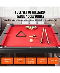 Sevorley 7 feet Foldable Pool Table Set with Balls, Cues, Chalk and Brush