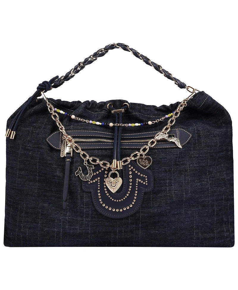 True Religion Women's Vintage Chain Denim Hobo Bag