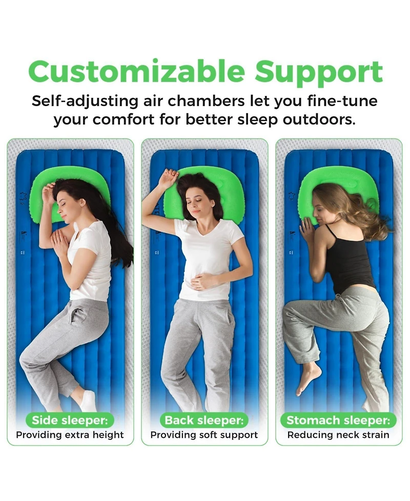 Piscifun Ultralight 90g Inflatable Camping Pillow Ergonomic Support Waterproof Leak Proof Portable Travel