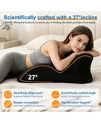 Piscifun Memory Foam Wedge Pillow 27 Degree Angled Contoured Bed Support Cushion With Removable Cover