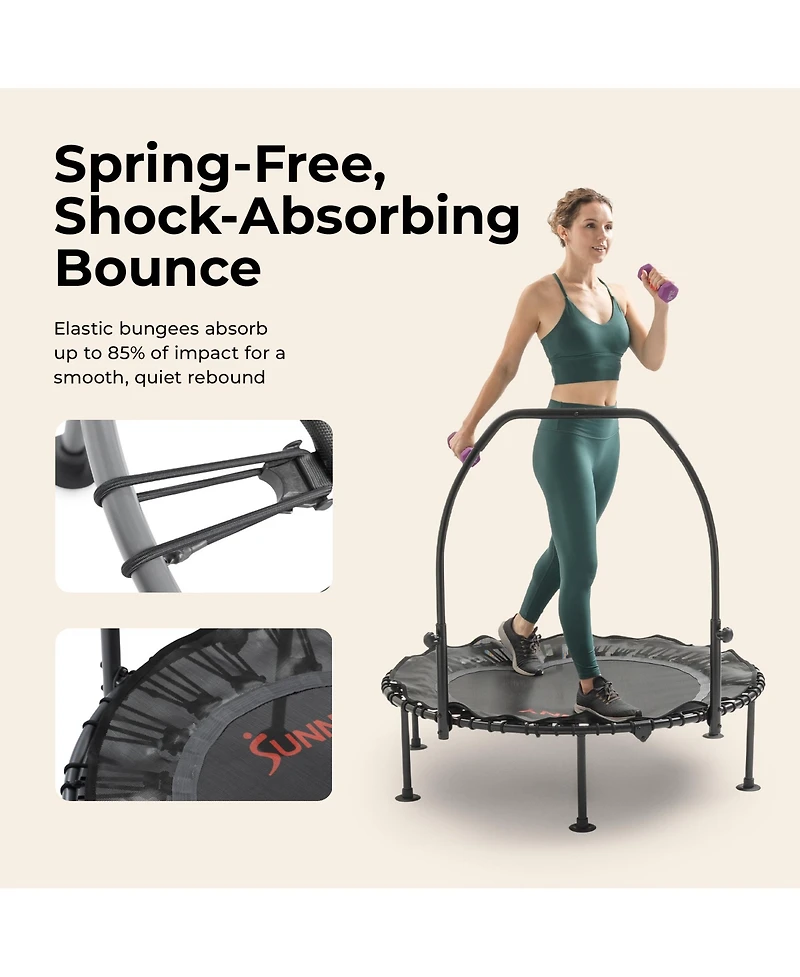 Sunny Health & Fitness Active 48-Inch Fitness Trampoline with Adjustable Handlebar