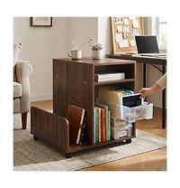 Slickblue 3-Tier Rolling End Table with Storage Rack Modern Mobile stand