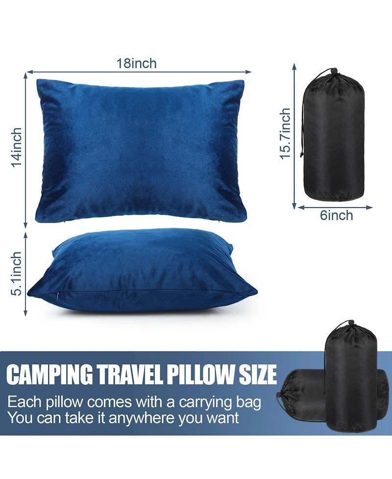 Piscifun 2 Pack Shredded Memory Foam Camping Travel Pillow Set With Waterproof Storage Bag Portable Outdoor Gear