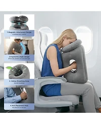 Piscifun 2 in 1 Convertible Inflatable Travel Pillow Neck Body Support Adjustable For Travel Camping Car Home
