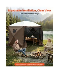 Sevorley Canopy Sidewalls 5.67 x 4.85 feet, Waterproof Tent Walls with Window, 3-Panel Set