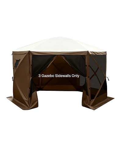 Sevorley Canopy Sidewalls 5.67 x 4.85 feet, Waterproof Tent Walls with Window, 3-Panel Set