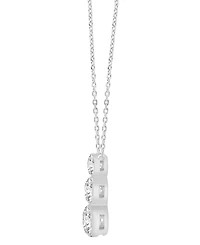 Macy's Lab-Grown Diamond 3-Stone Pendant Necklace (2 ct. t.w.) in 14k White Gold