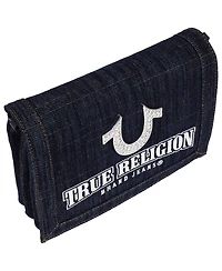 True Religion Bling Horseshoe Denim Messenger Bag with Adjustable Strap