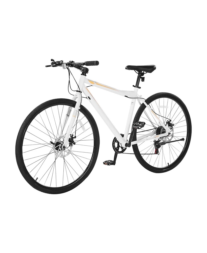 Sevorle 700c Hybrid Bike with 7-Speed, Disc Brakes and Aluminum Frame for Men and Women