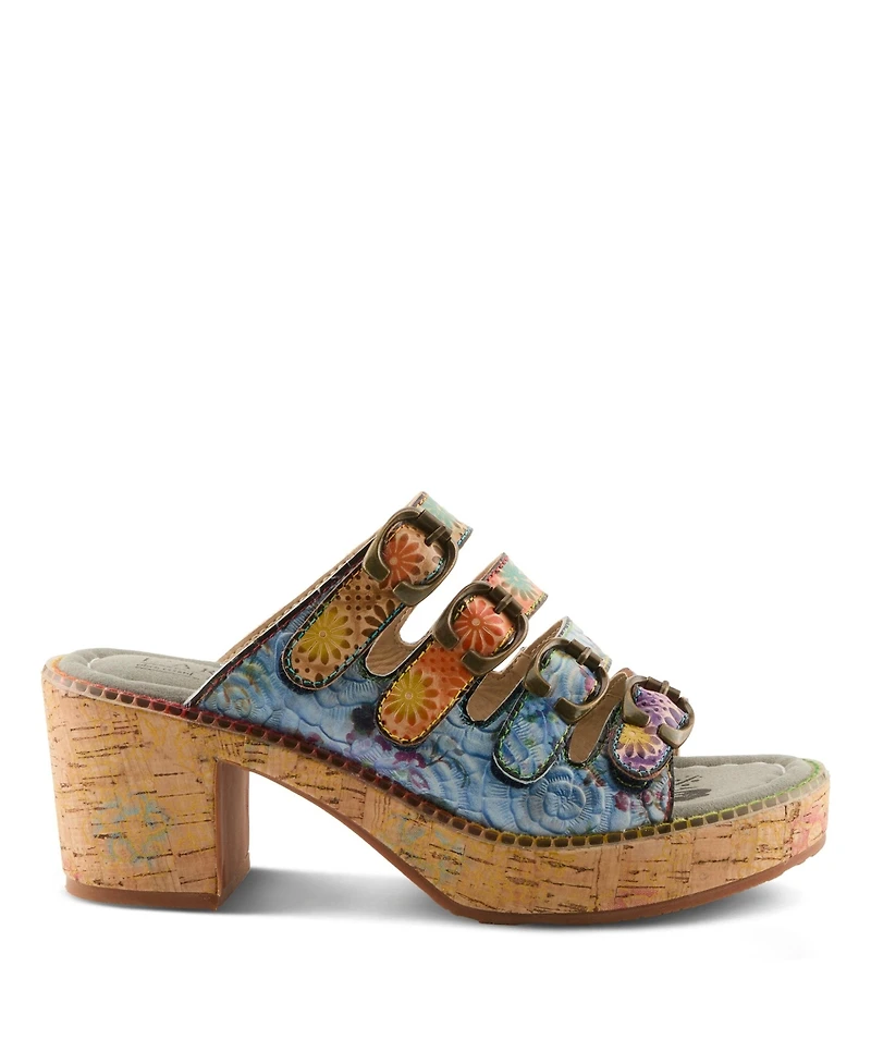 L'Artiste Women's Teetimer Platform Sandal with Molded Footbed
