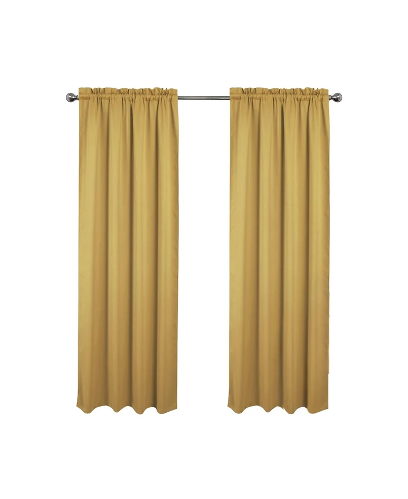 Rt Designers Collection 100 percentage Polyester Twilight Blackout Rod Pocket Curtain Panel