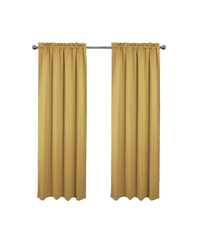 Rt Designers Collection 100 percentage Polyester Twilight Blackout Rod Pocket Curtain Panel
