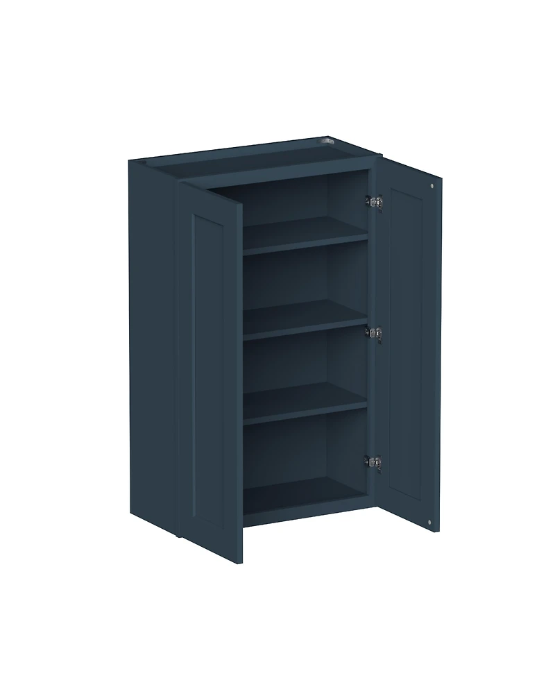 Boyel Living Standard Wall Cabinet 2 Door 3 Shelves, Ready to Assemble Kitchen Cabinet with Solid Wood Frame