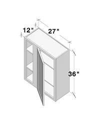 Boyel Living 36" Hight Standard Corner Wall Cabinets, Ready to Assemble Kitchen Cabinet with Solid Wood Frame, Soft-Close Slides and Hinge