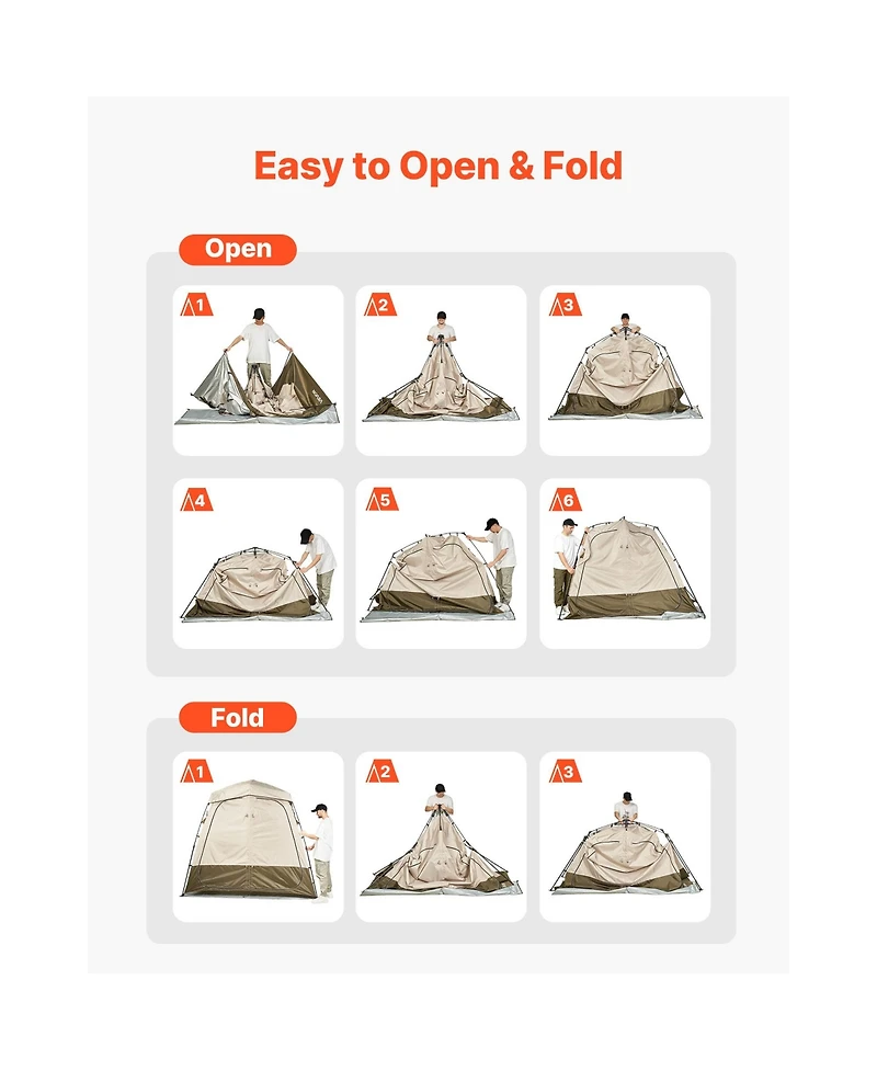 Sevorley 2-Room Camping Shower Tent, Foldable Privacy Changing Room with Carry Bag
