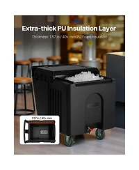 Sevorley Commercial Ice Caddy, 125 lbs Insulated Rolling Ice Bin with Wheels and Sliding Lid