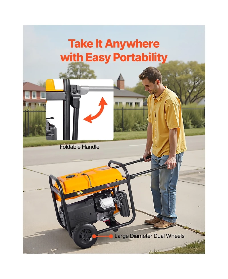 Sevorley 13500W Peak Tri Fuel Portable Generator with Electric Start and Co Sensor