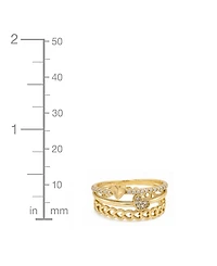 And Now This 2-Pc. Cubic Zirconia 18k Gold Plated Brass Ring Set, Macy's Exclusive