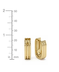And Now This 18k Gold Plated Brass Ribbed Oblong Huggie Hoops Earrings, Macy's Exclusive