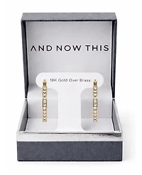 And Now This Crystal Oblong 18k Gold-Plated Brass Hoop Earrings, Macy's Exclusive
