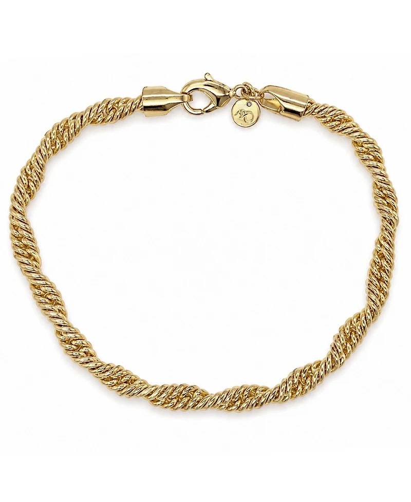And Now This Silver, Gold Plated Brass Twisted Chain Bracelet