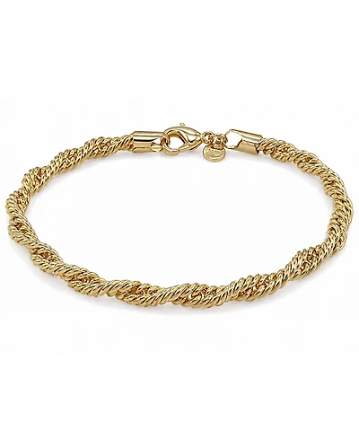 And Now This Silver, Gold Plated Brass Twisted Chain Bracelet