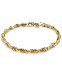 And Now This Silver, Gold Plated Brass Twisted Chain Bracelet