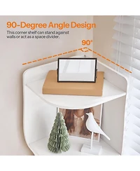 Slickblue 5-Tier Corner Bookshelf with Led Light Modern Display Storage Shelf for Home Office
