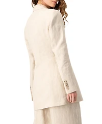 Ivonne Women's Tailored Linen Two-Button Blazer