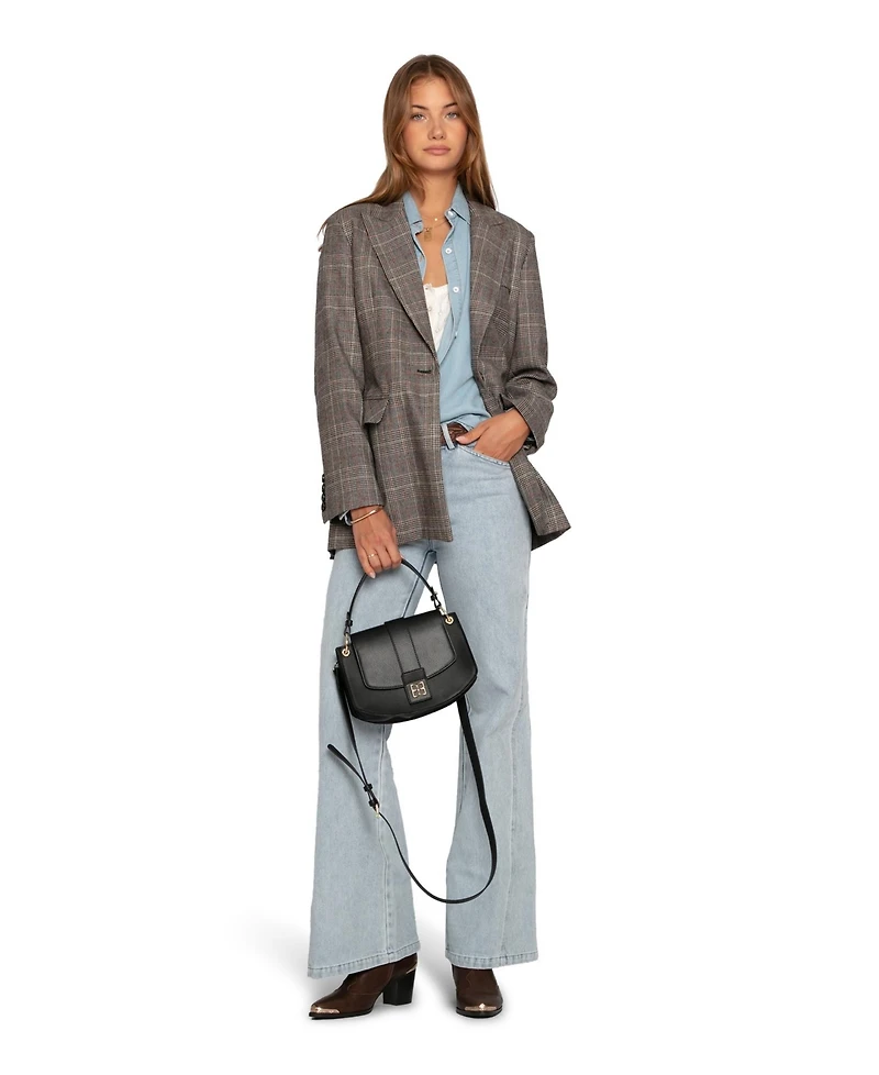 Belle & Bloom Women's Paris Grid Single Breasted Blazer