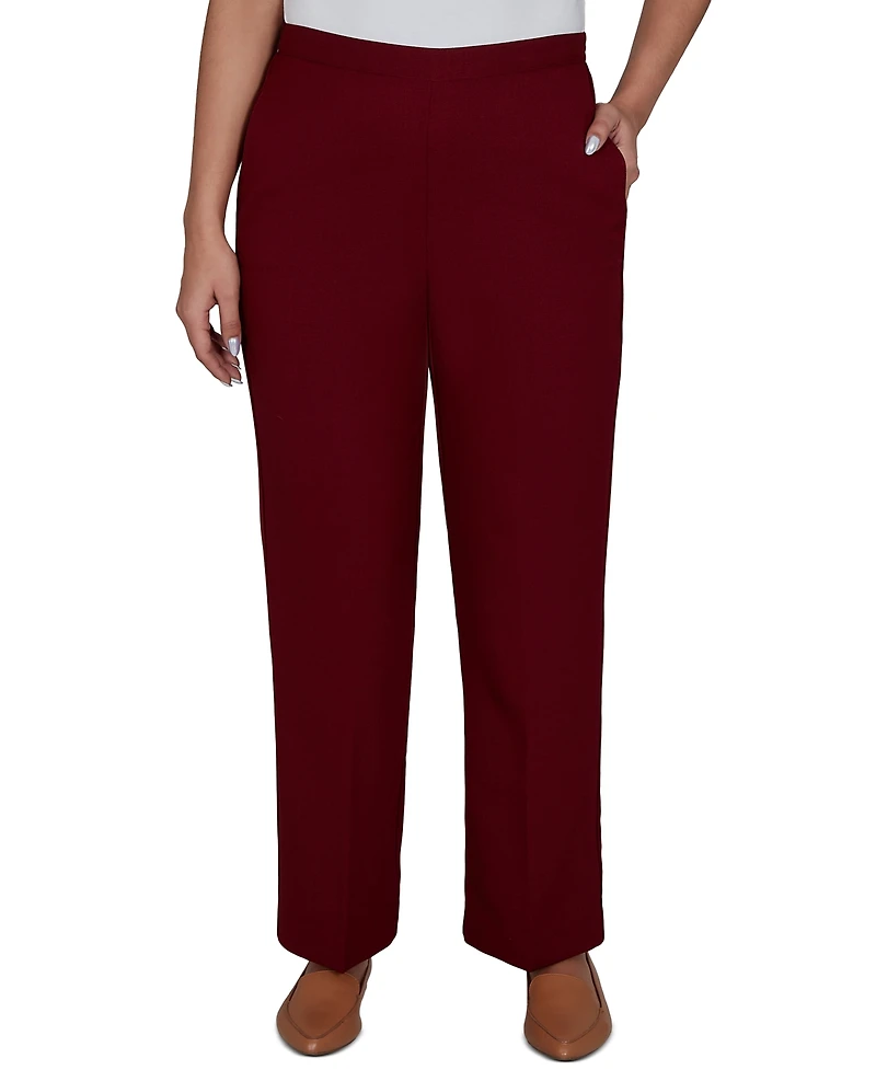 Alfred Dunner Petite Union Square Textured Pull-On Straight Pants