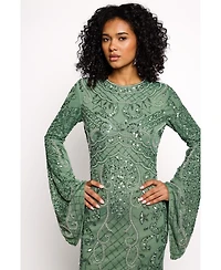 Maryisa Women's Embellished Long-Sleeve Maxi Dress