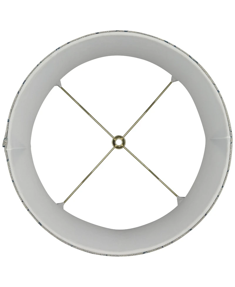 Springcrest 13" Top x 14" Bottom x 10" High x 10" Slant Print Lamp Shade Replacement Plaska Drum Softback Washer Harp Finial