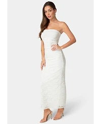 Bebe Women's Lace Strapless Maxi Dress