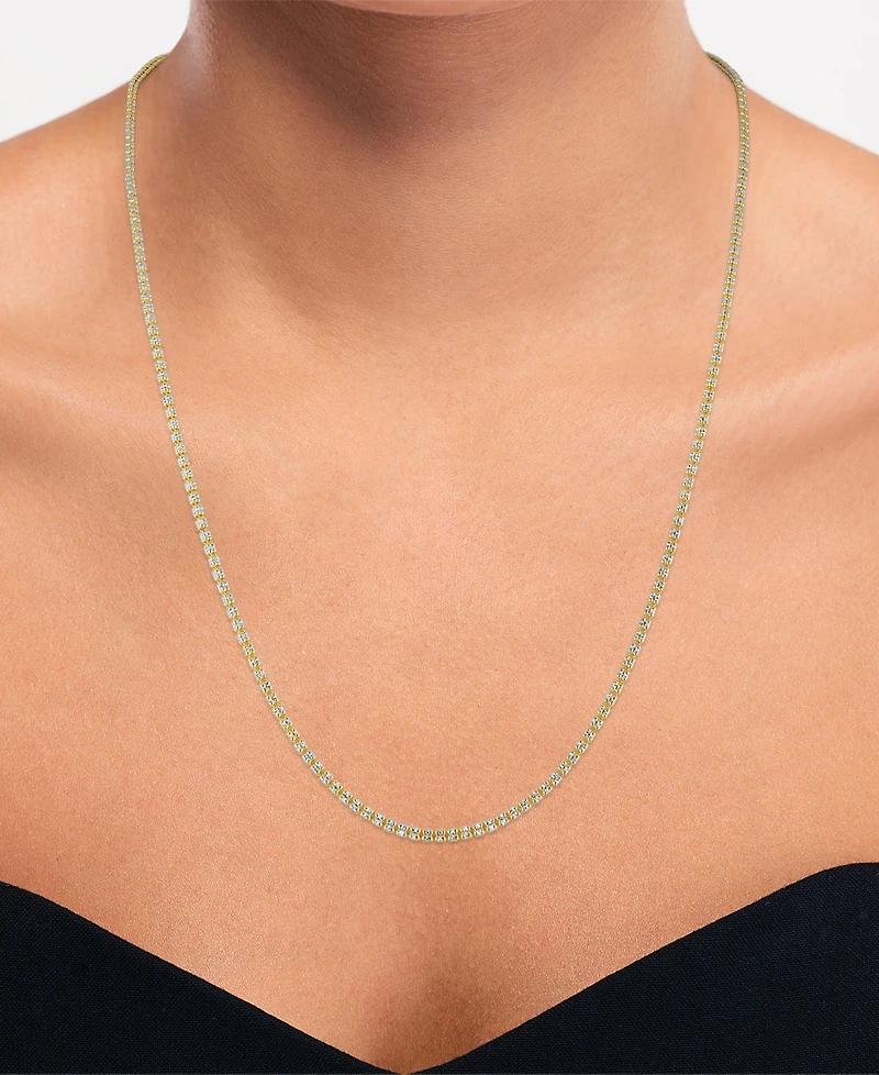 Macy's Two-Tone Ice Chain Necklace in 10k Yellow Gold