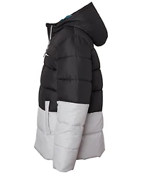 Ixtreme Boys' 6-20 Ripstop Color-Block Puffer Jacket with Hat, 2-Piece Set
