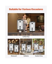 Sevorley Insulated Beverage Dispenser, 3.2 Gal Stainless Steel Drink Server with Spigot and Temp Display, 2 Pack