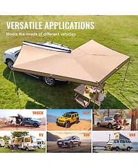 Sevorley 270-Degree Vehicle Awning, 8.2 ft Retractable Car Side Awning, Waterproof