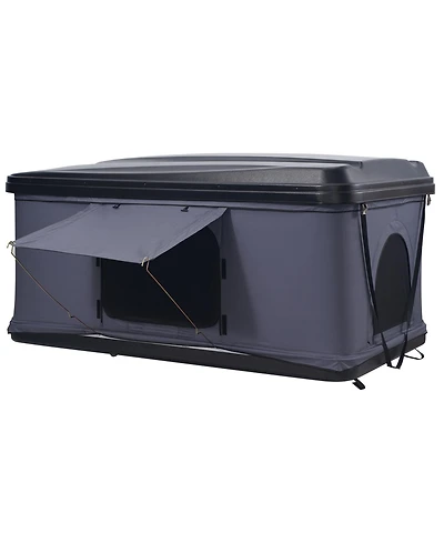 Sevorley Hard Shell Rooftop Tent for 2-3 Person with Telescopic Ladder and Thick Mattress